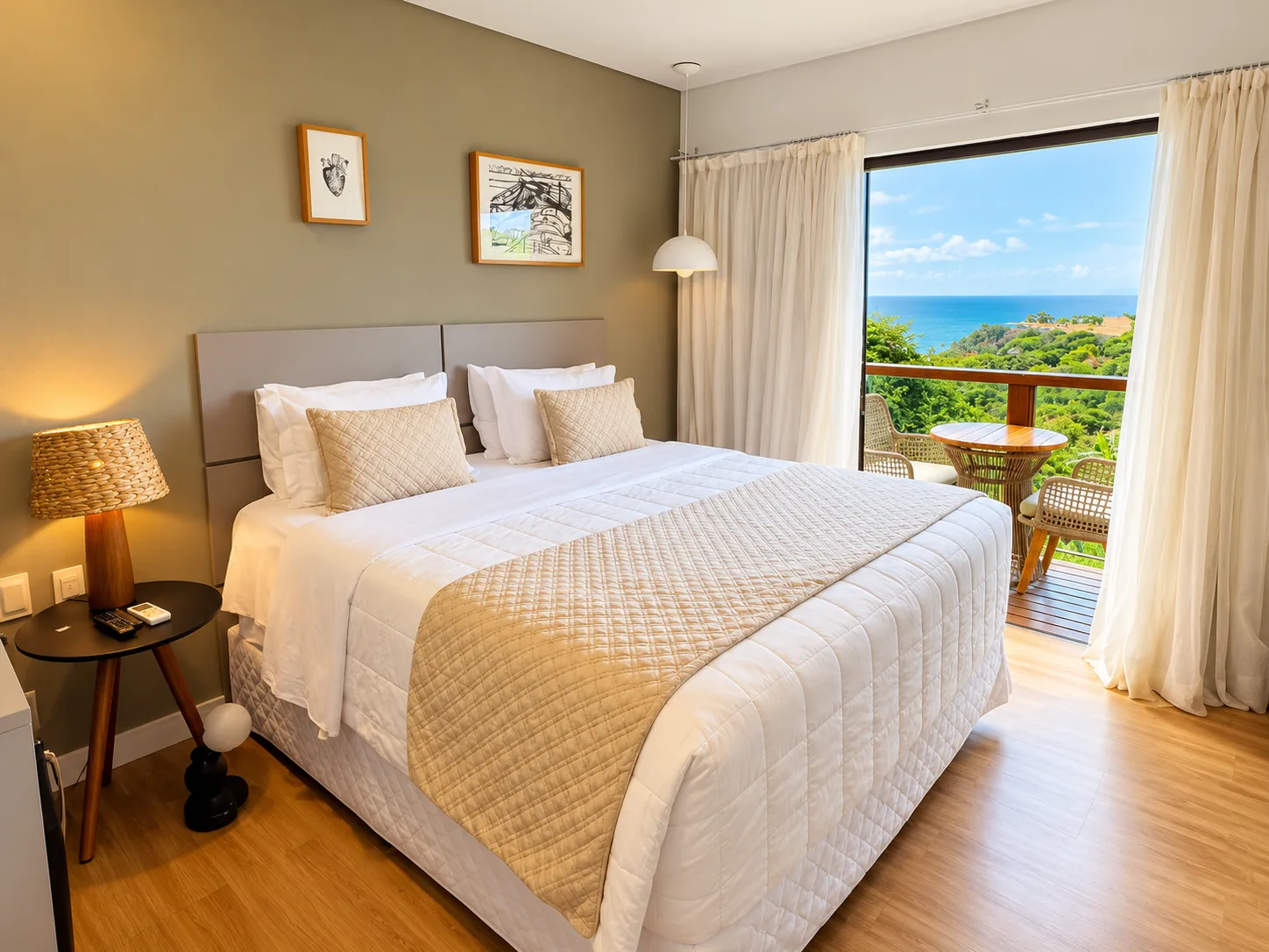 Quarto Duplo Vista Mar da Pousada Miragem Noronha